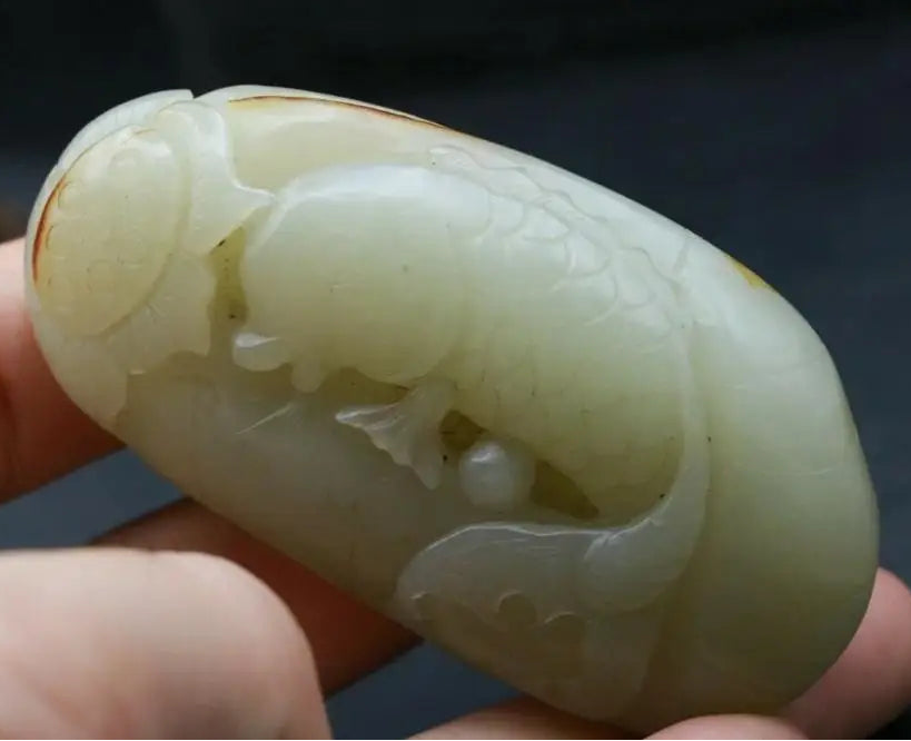 White Jade Gold Fish-ToShay.org