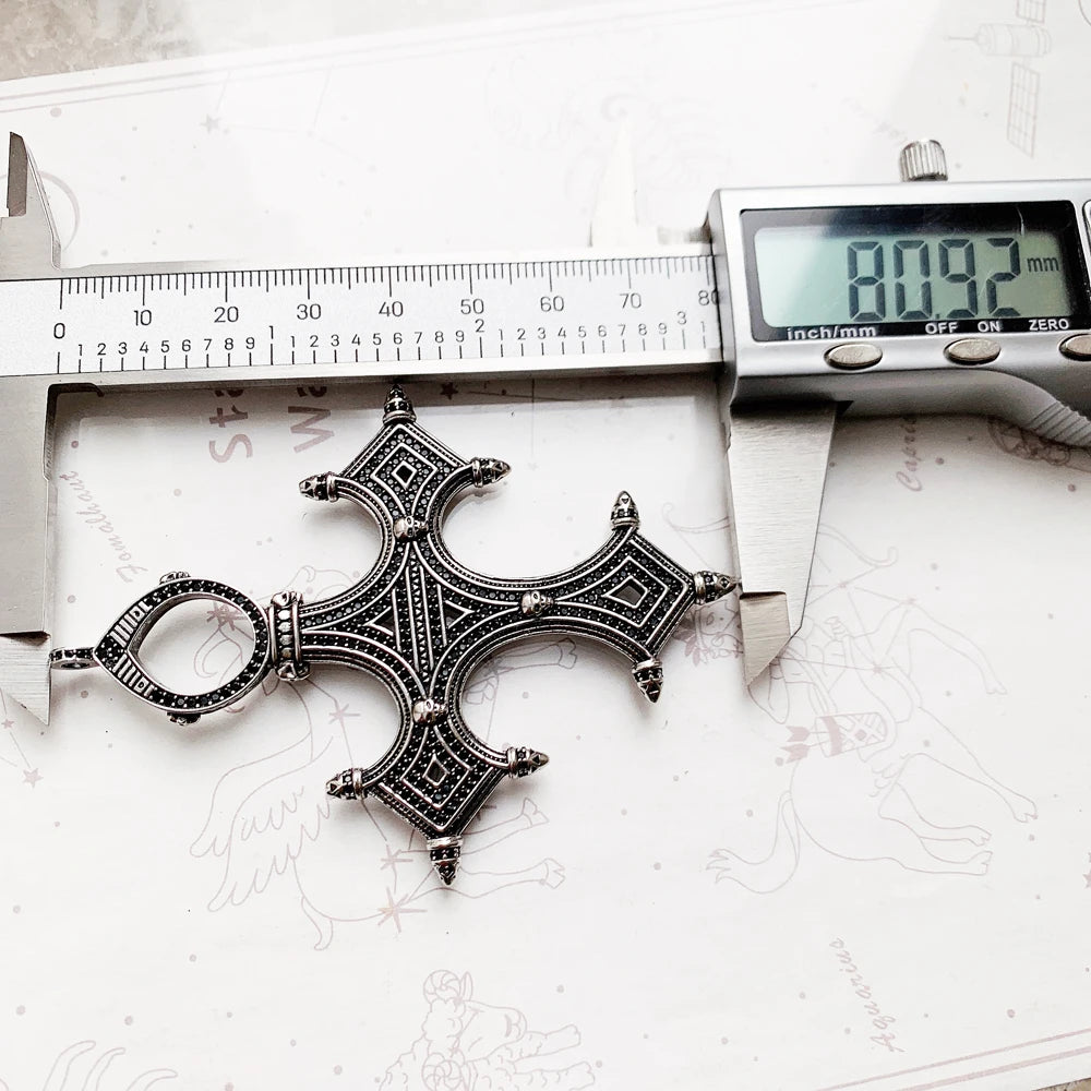 Black Silver Cross Pendant-ToShay.org