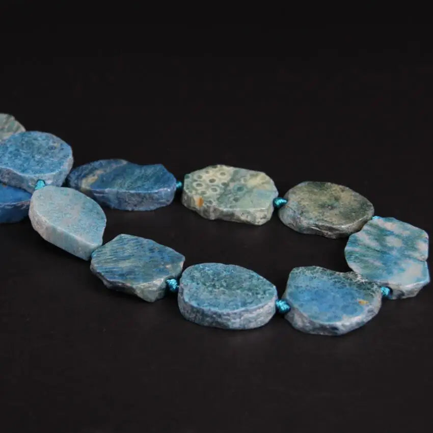 Blue Coral Jade Slab Beads-ToShay.org