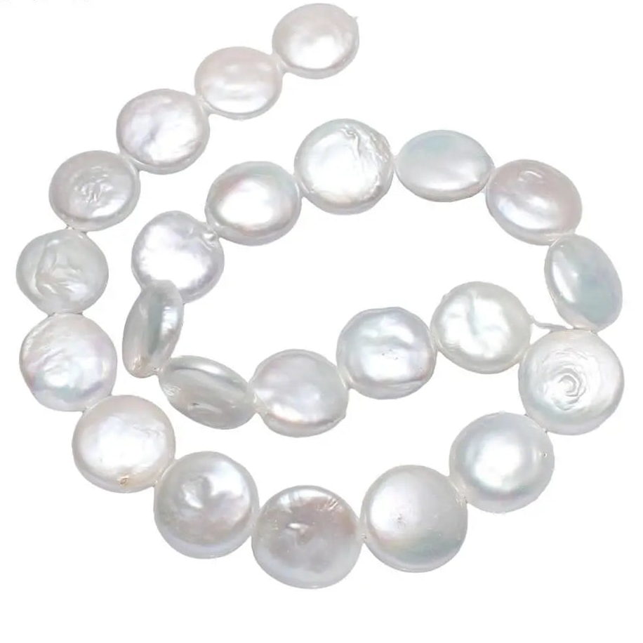 White Pearl Coin Beads-ToShay.org