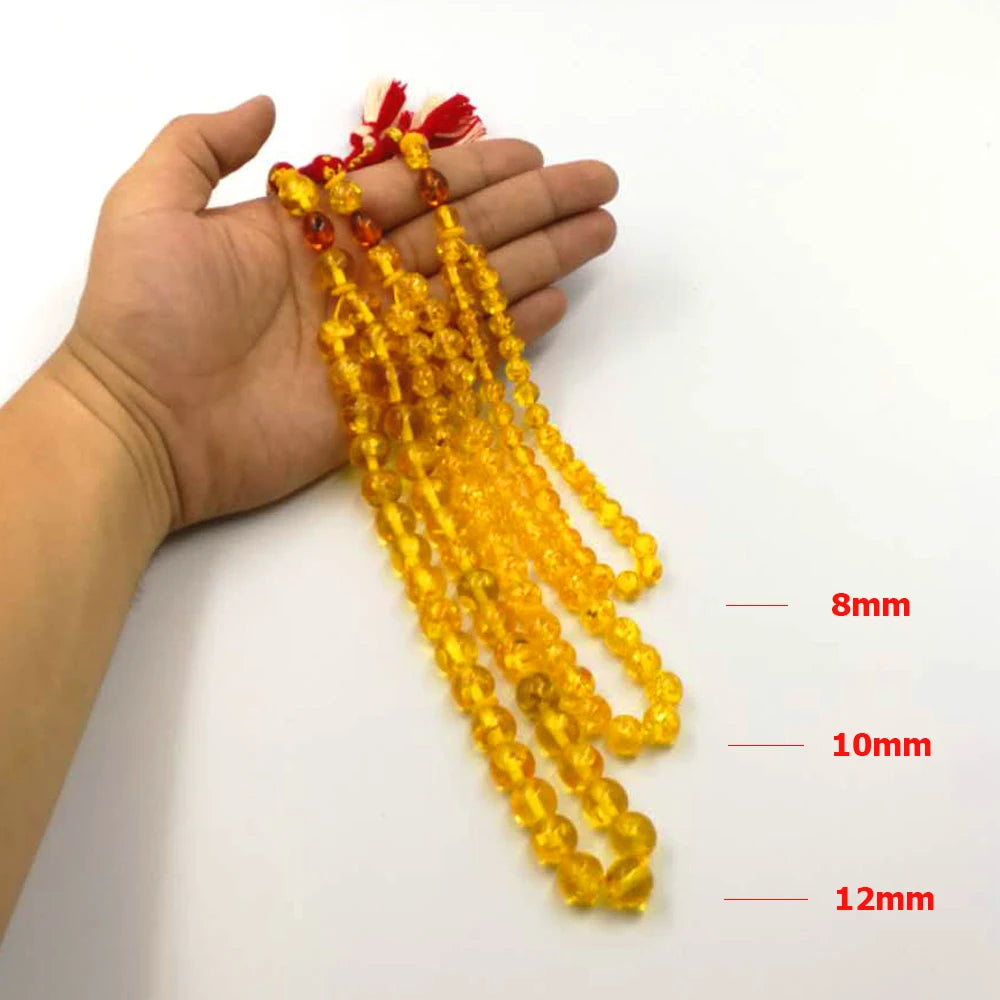 Yellow Amber Resin Prayer Beads-ToShay.org