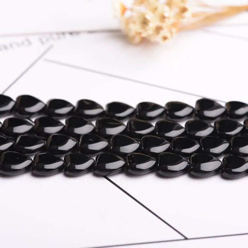 Black Agate Heart Beads-ToShay.org