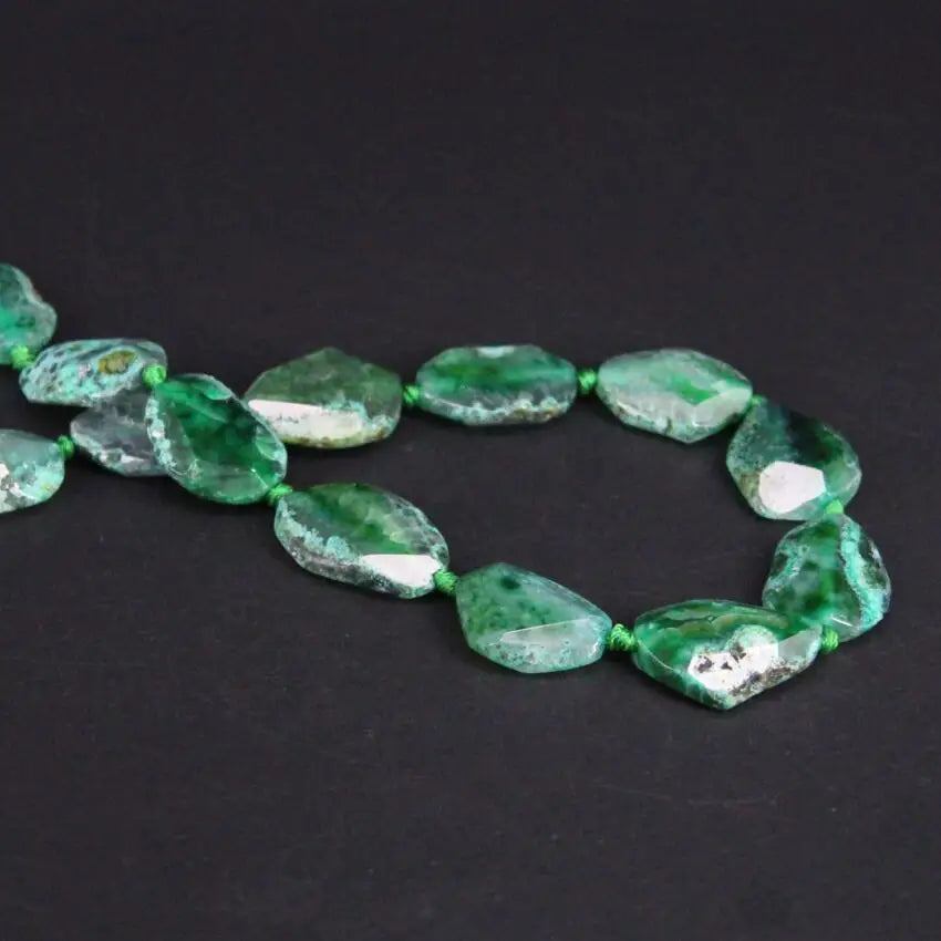 Green Agate Slice Beads-ToShay.org