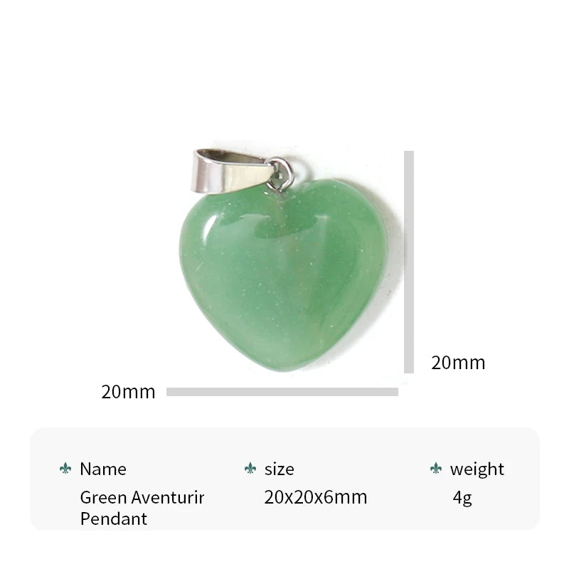 Green Aventurine Heart Pendants-ToShay.org