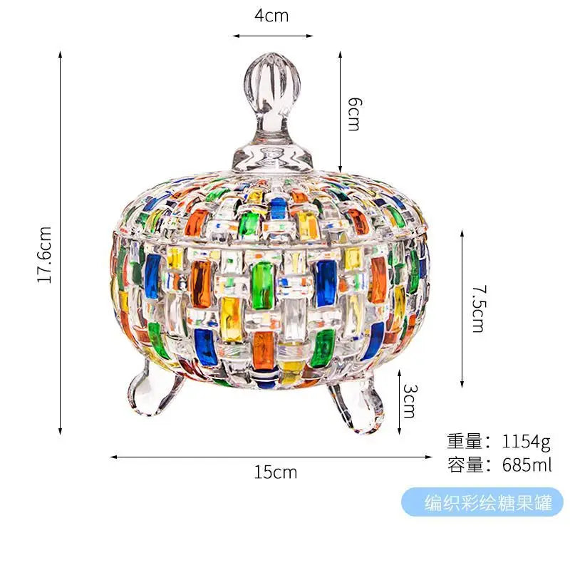 Crystal Glass Candy Jar-ToShay.org
