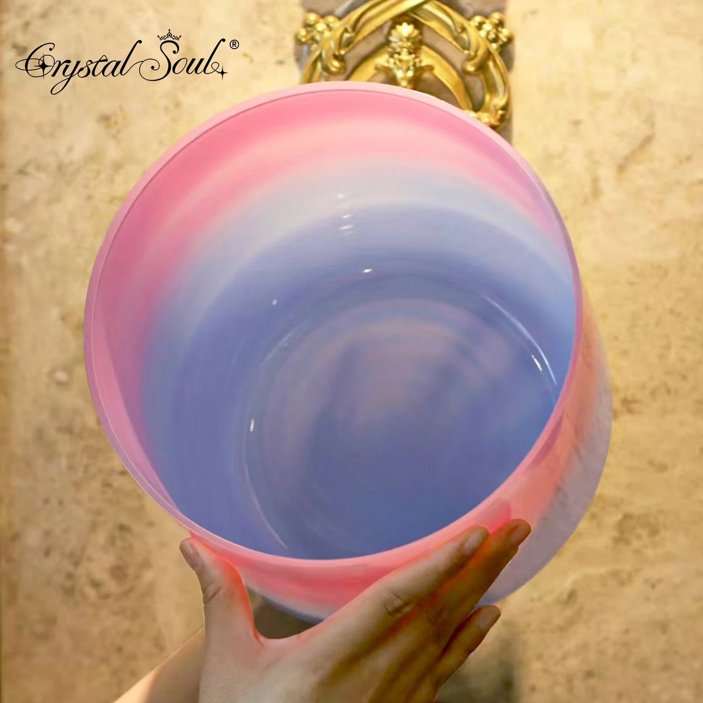 Crystal Soul High Quality Thickened Pink Blue Gradient Alchemy Crystal Bowl Singing-ToShay.org