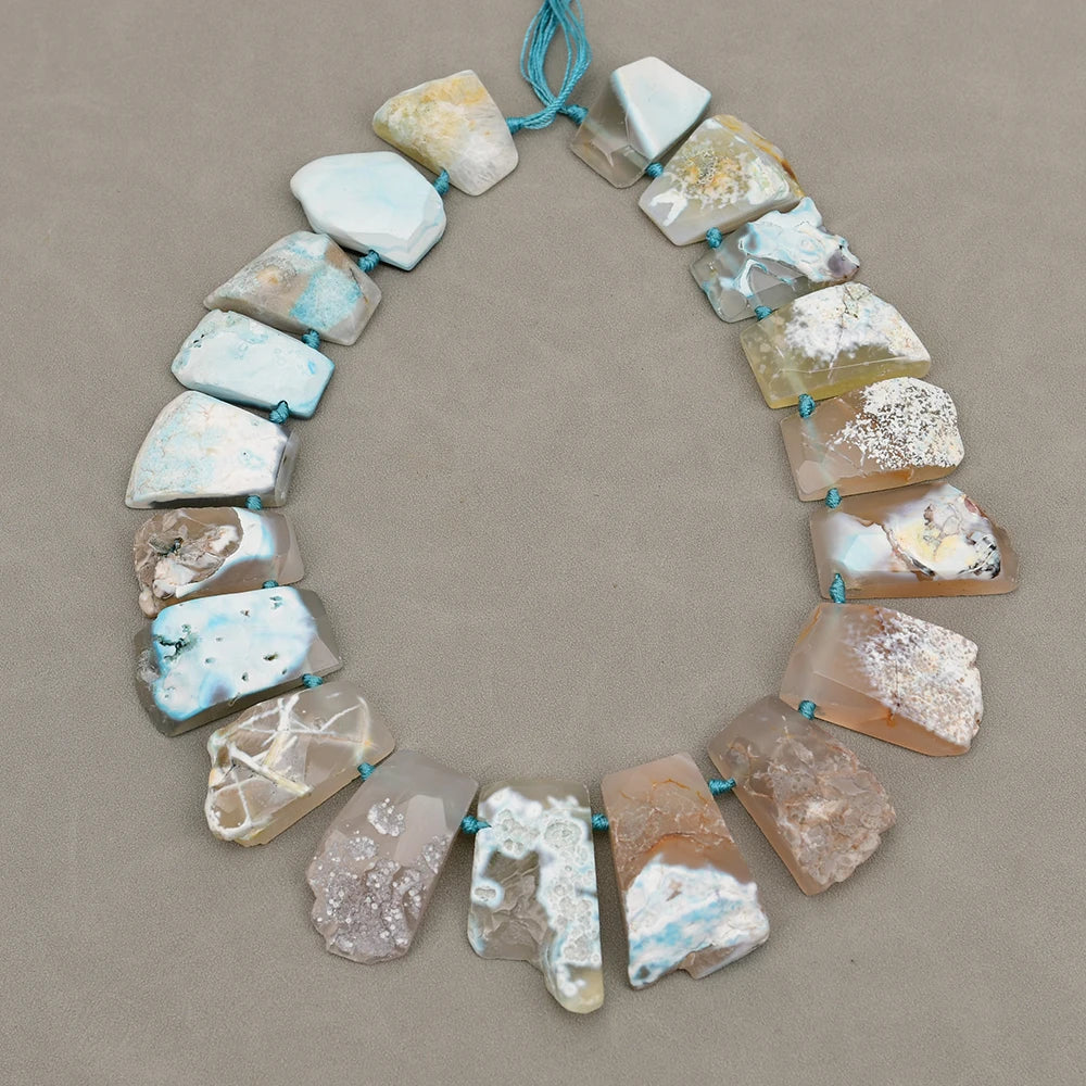 Blue Agate Slab Beads-ToShay.org
