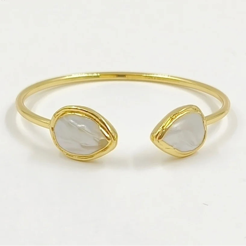 White Shell Cuff Bracelet-ToShay.org