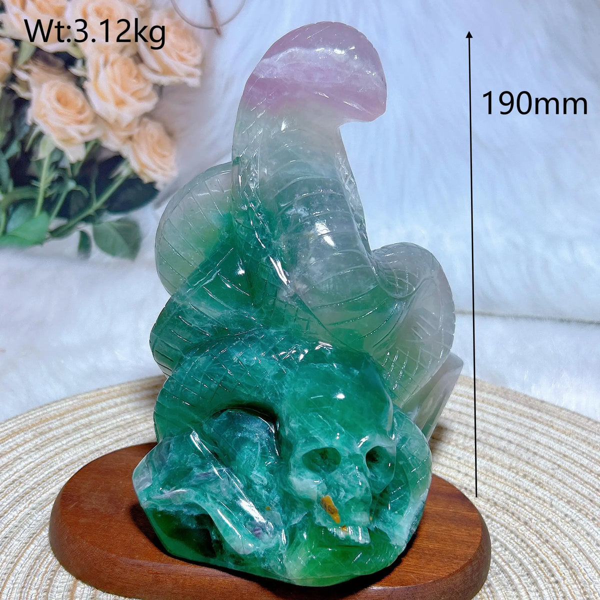 Green Fluorite Snake Skull-ToShay.org