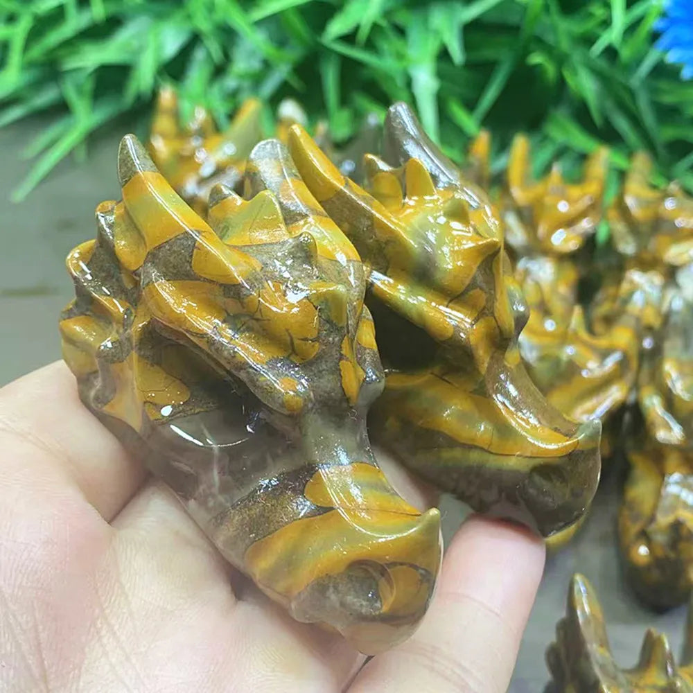 Yellow Quartz Dragon Skull-ToShay.org