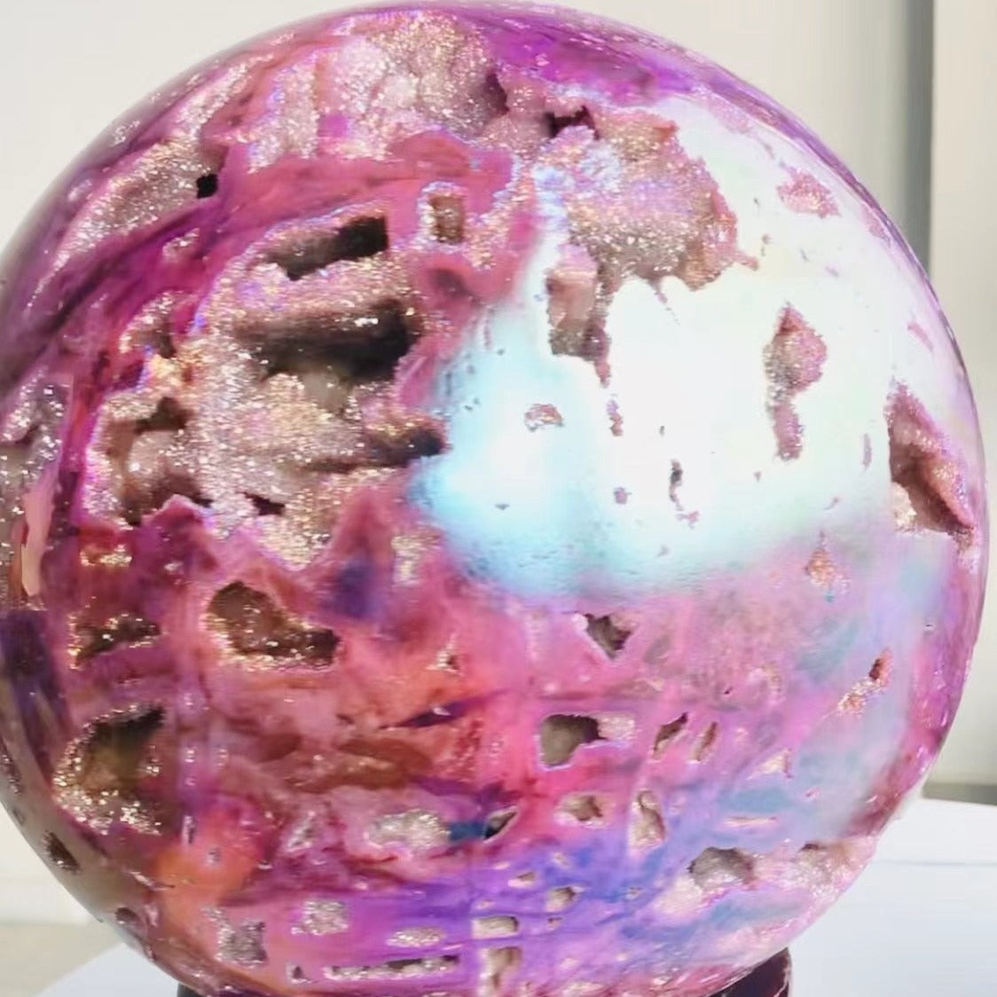 Purple Aura Druzy Ball-ToShay.org