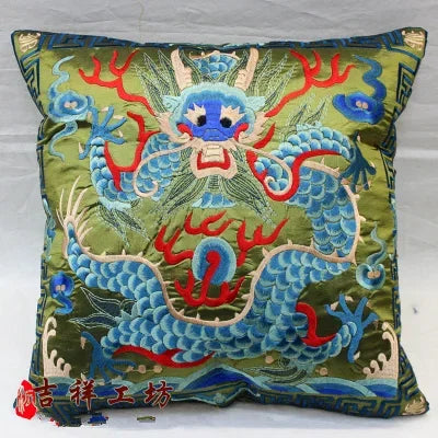 Embroidered Dragon Cushion-ToShay.org