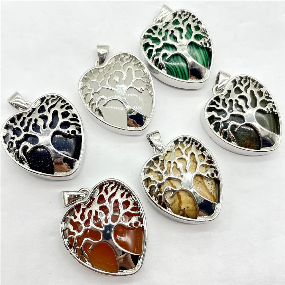 Mixed Crystal Quartz Tree Pendants-ToShay.org