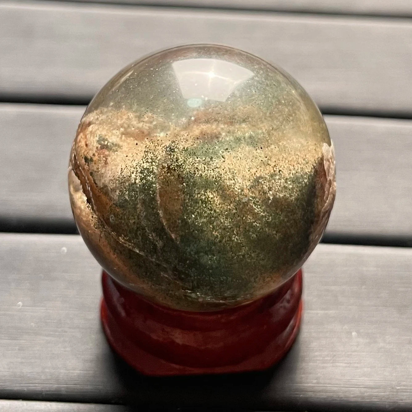 Green Phantom Quartz Ball-ToShay.org