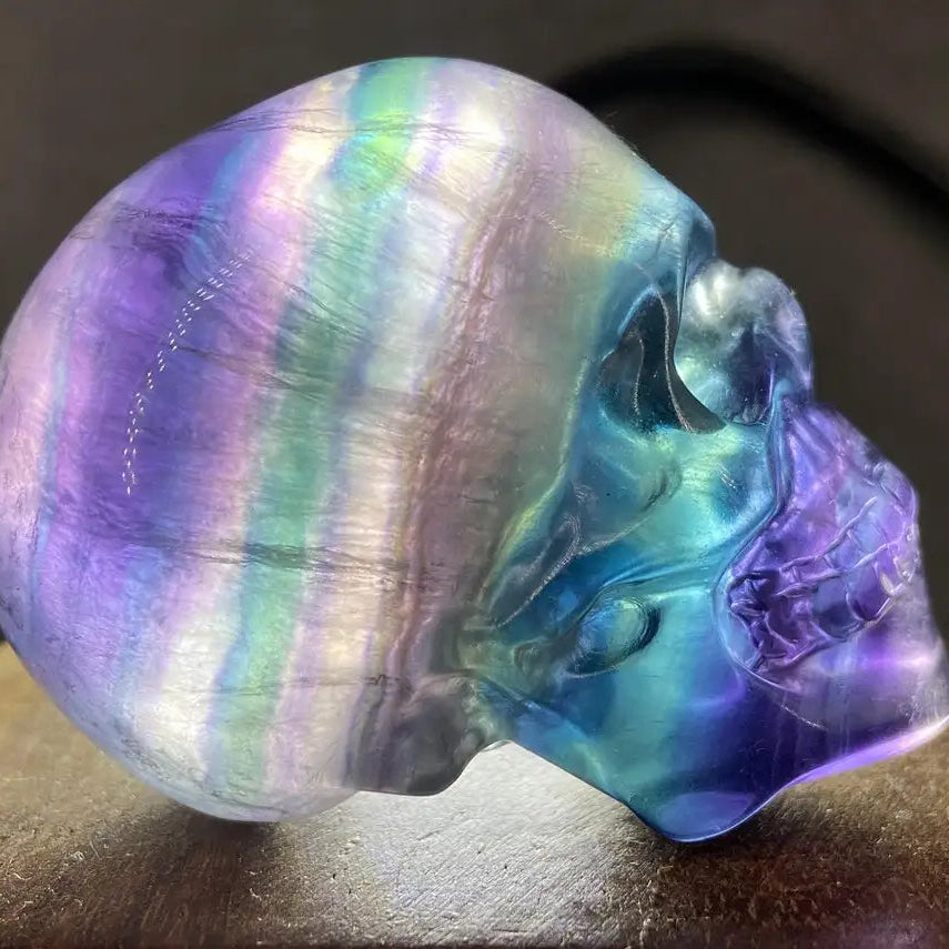 Rainbow Fluorite Skull-ToShay.org