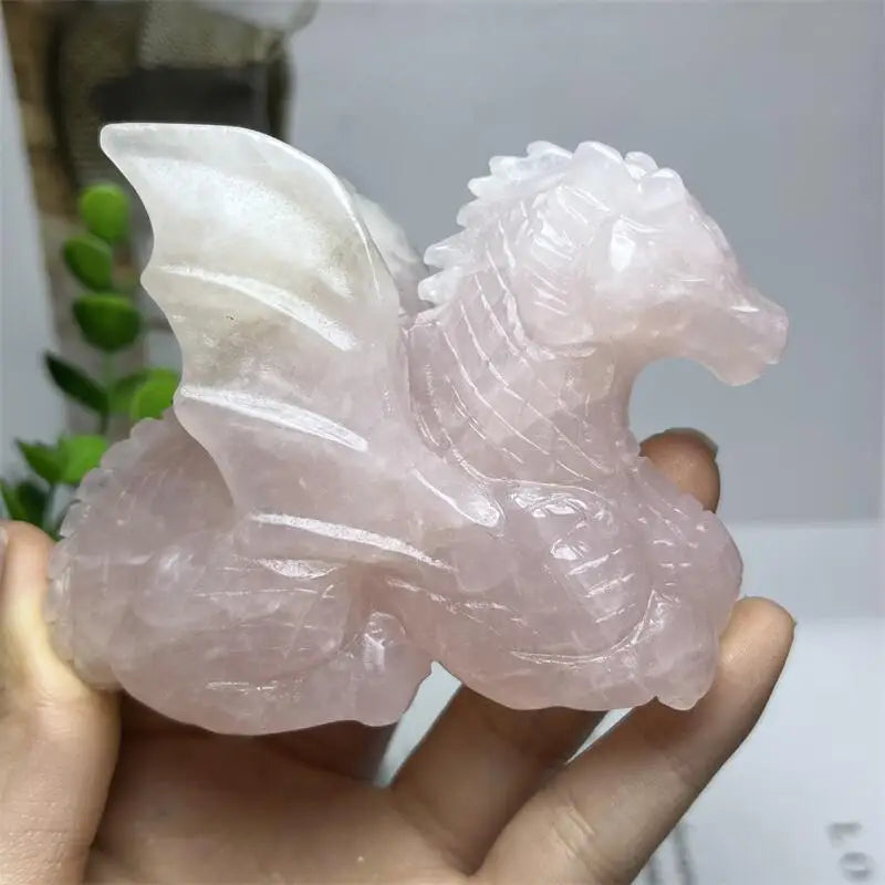 Pink Rose Quartz Dragon-ToShay.org