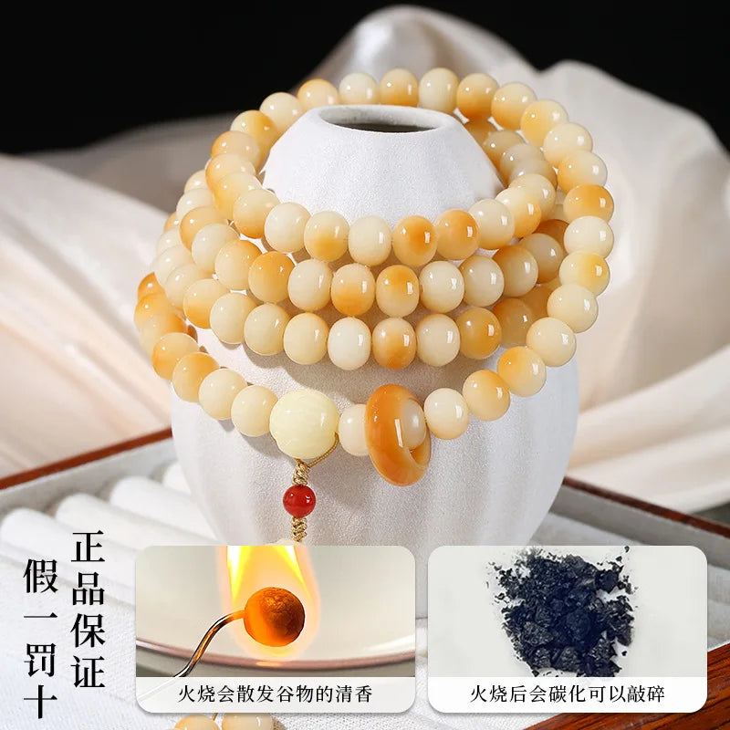 White Jade Bodhi Beads-ToShay.org