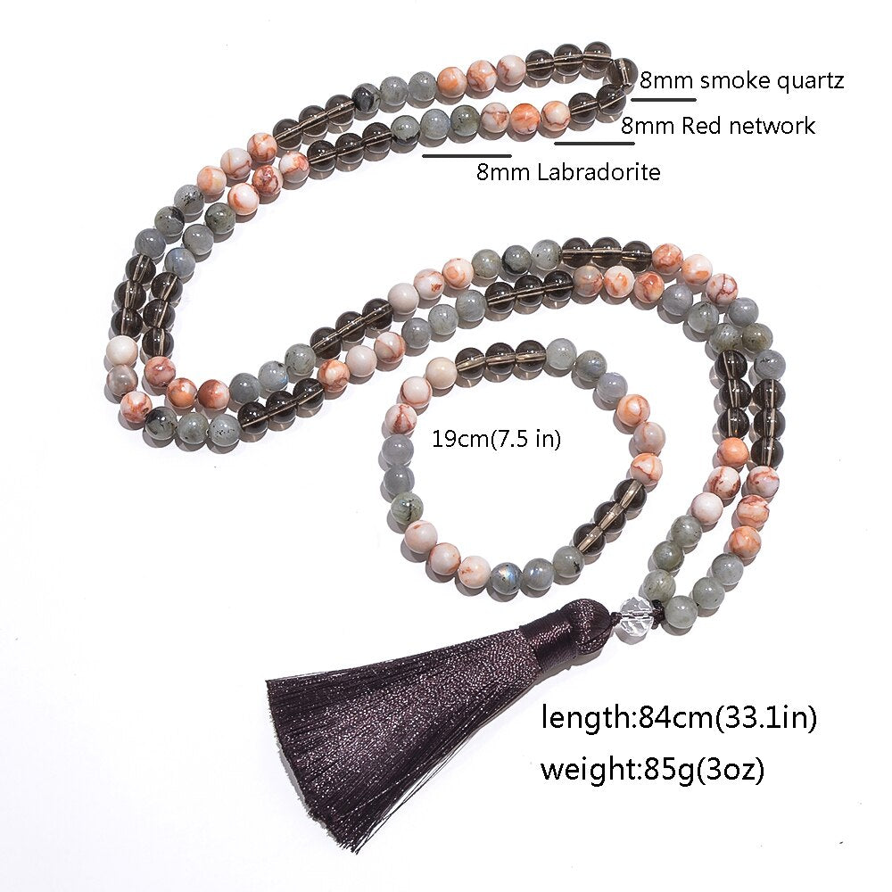 Grey Labradorite Mala Beads-ToShay.org