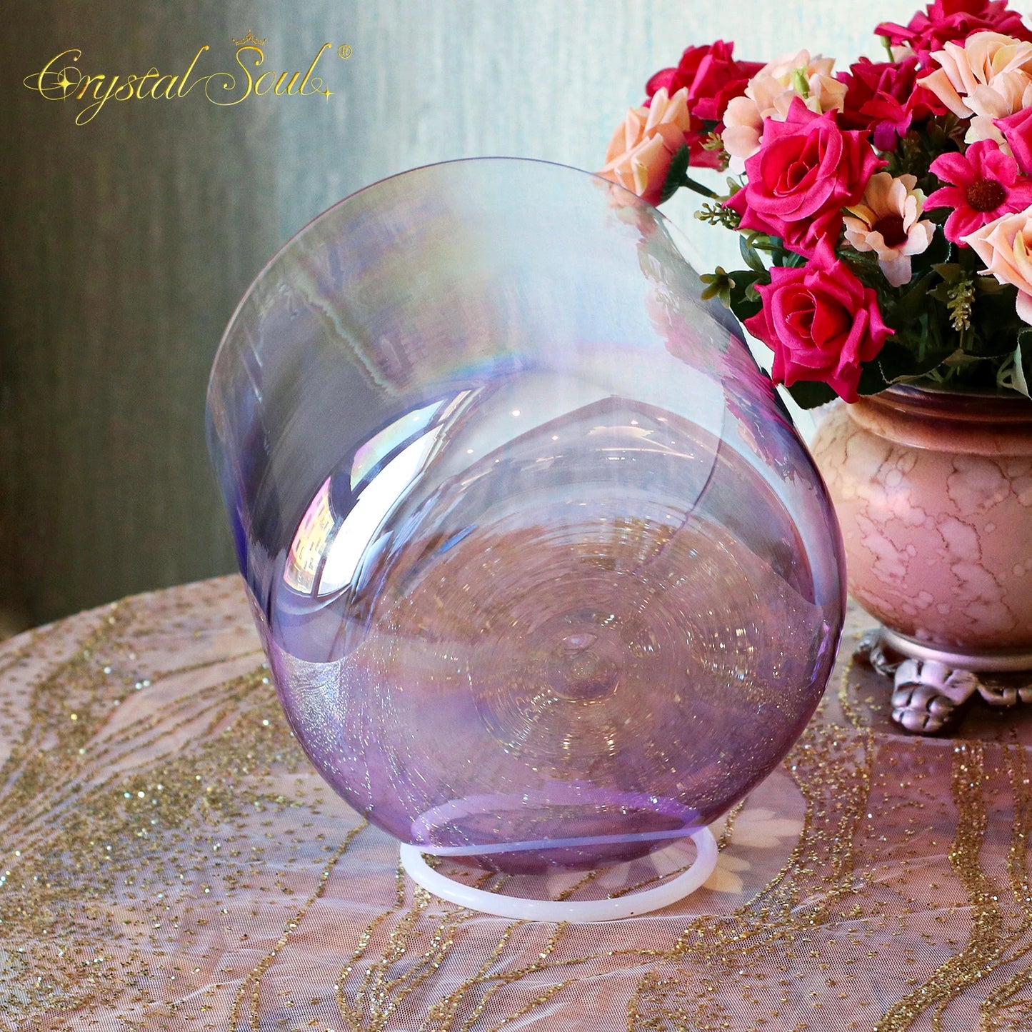 Purple Aurora Crystal Singing Bowl-ToShay.org
