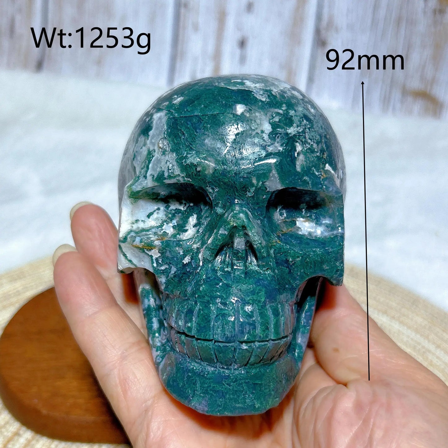 Green Moss Agate Skull-ToShay.org