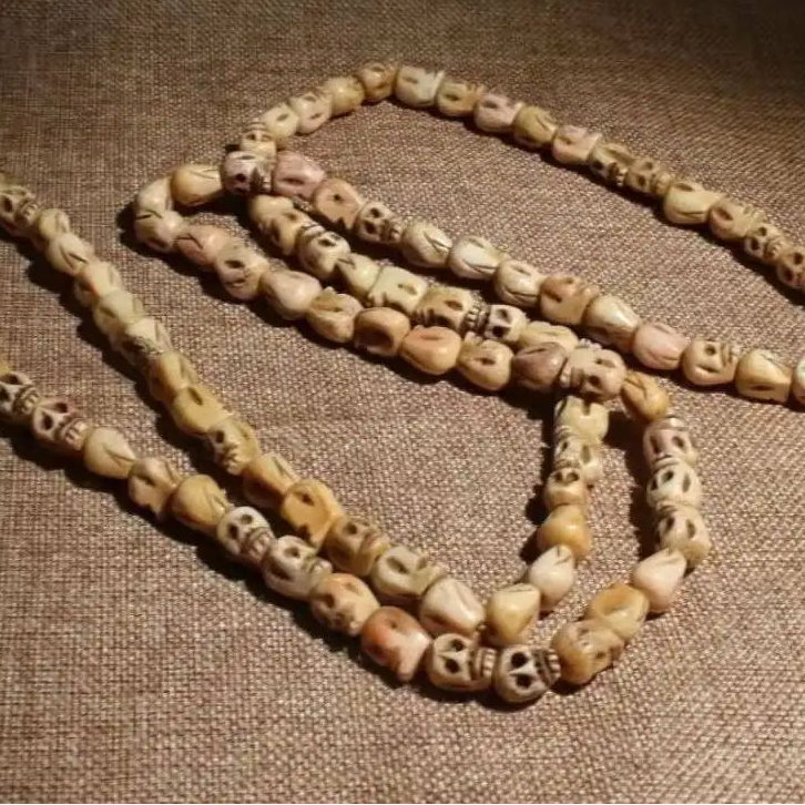 Tibetan Yak Bone Skull Mala-ToShay.org
