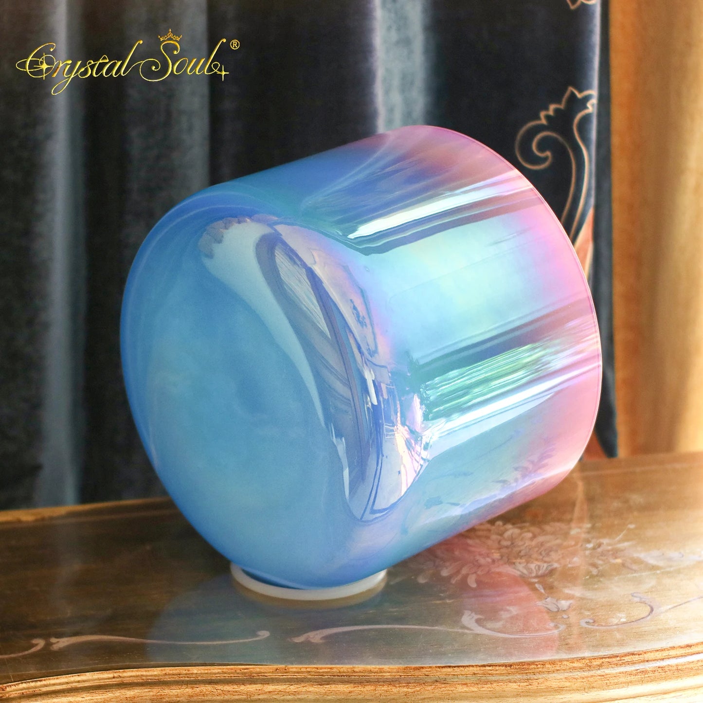 Crystal Soul New 11 Inch Gradient Blue pink Crystal Singing Bowl Sound Healing Long Sustain Sound-ToShay.org