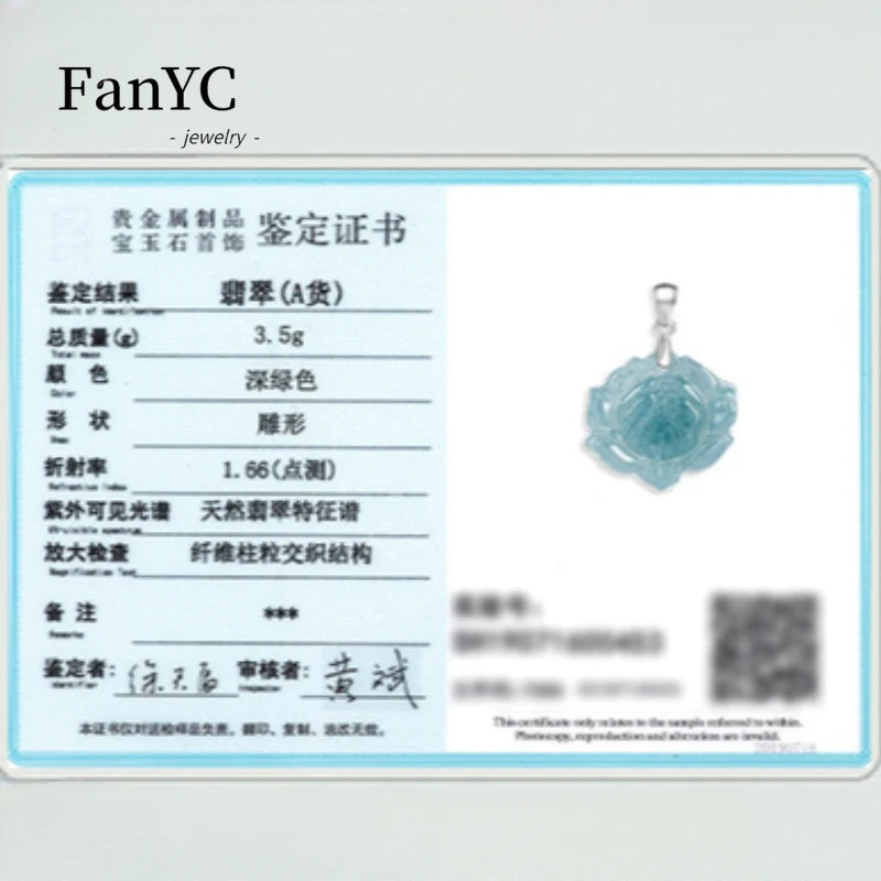 Blue Jade Lotus Pendant-ToShay.org