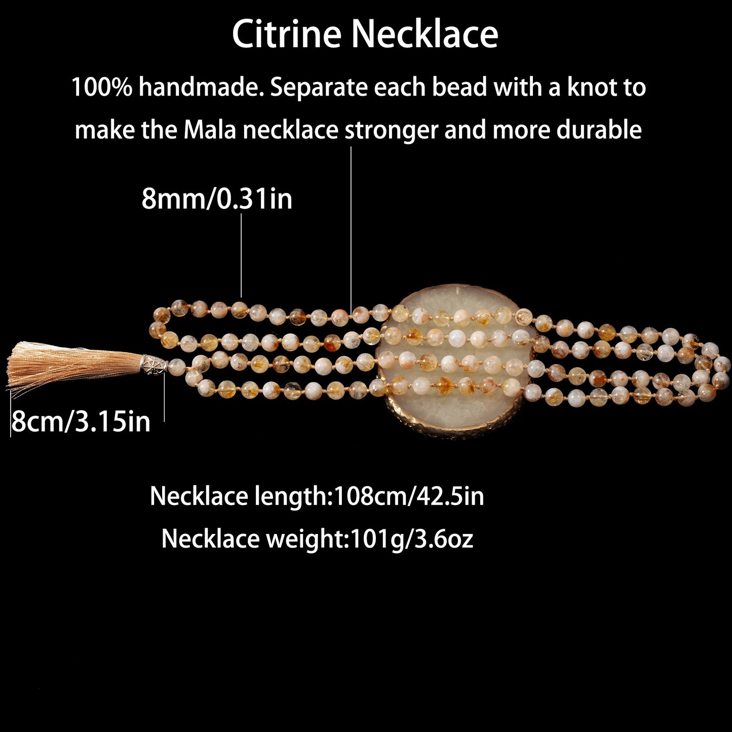 Yellow Citrine Mala Beads-ToShay.org