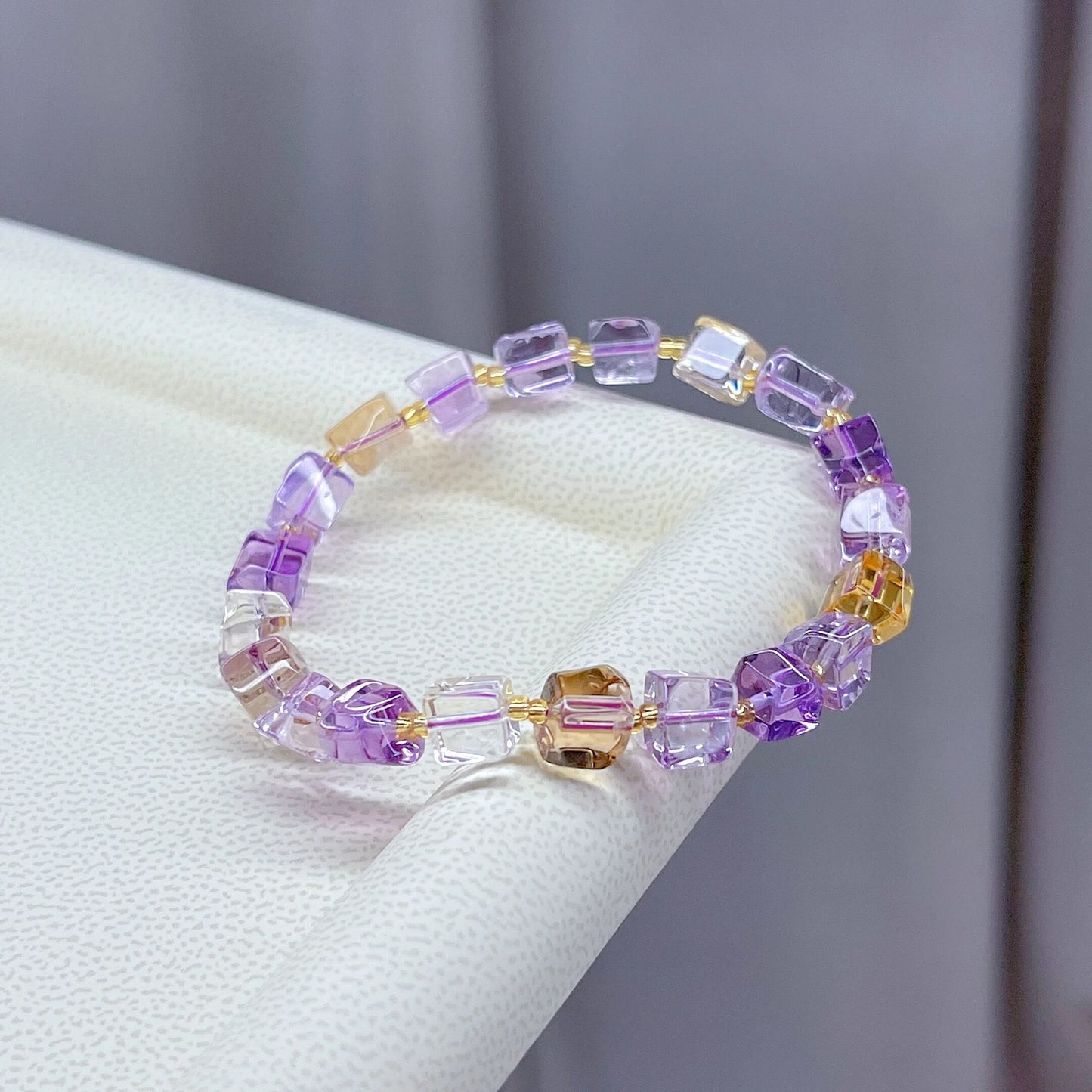 Purple Yellow Ametrine Bracelet-ToShay.org