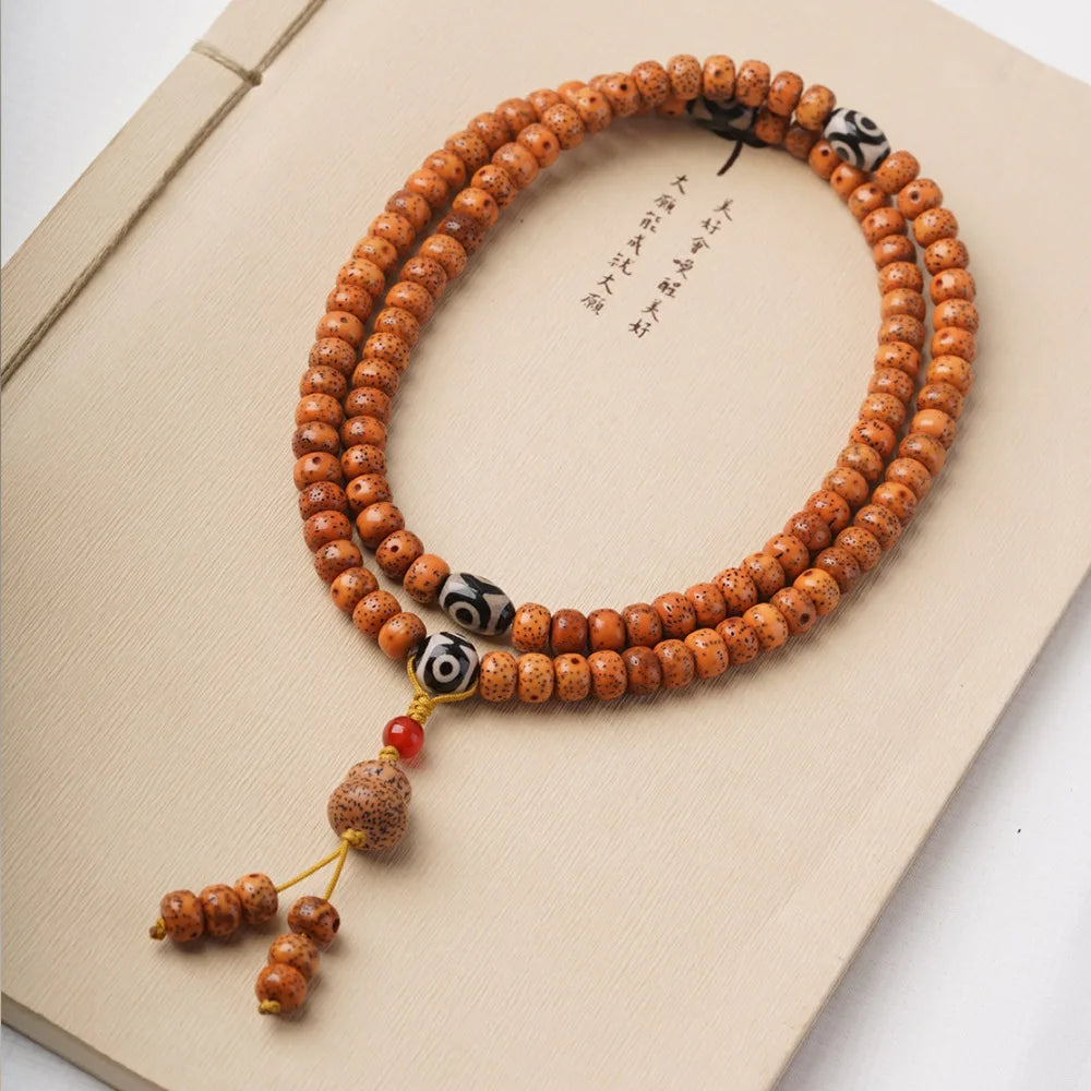 Wood Star Moon Bodhi Mala-ToShay.org
