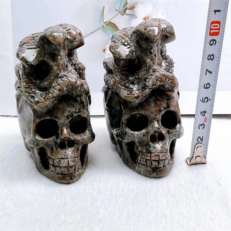Grey Yooperlite Snake Skull-ToShay.org