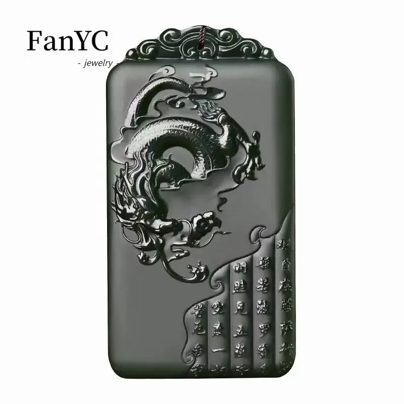 Black Jade Dragon Pendant-ToShay.org