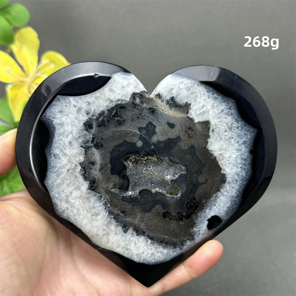 Black Agate Crystal Heart-ToShay.org