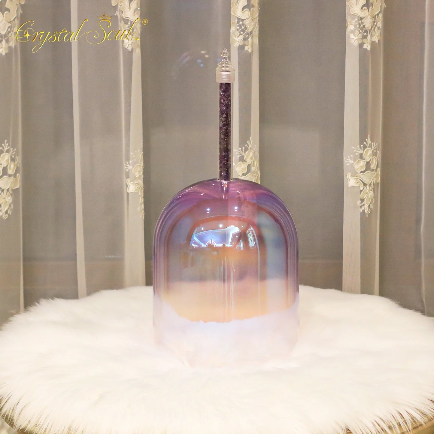 Purple Amethyst Handle Singing Bowl-ToShay.org