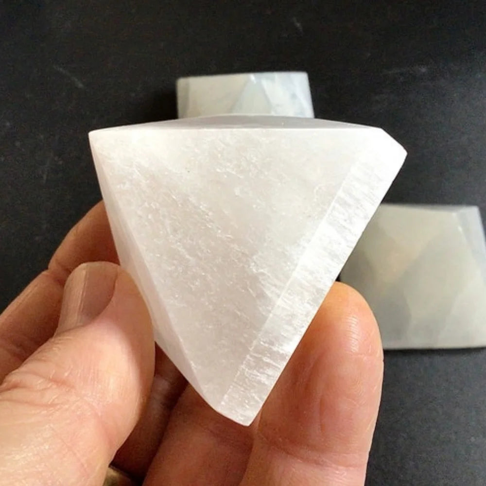 White Selenite Pyramid-ToShay.org
