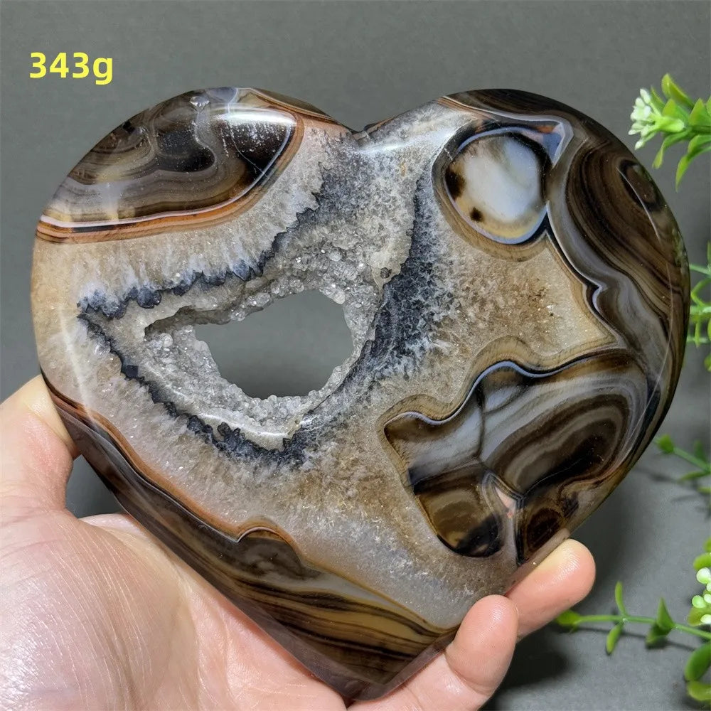 Black Red Striped Agate Hearts-ToShay.org