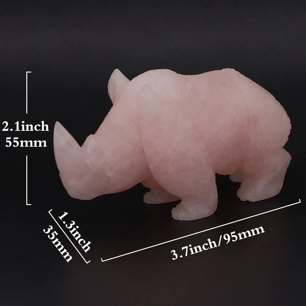 Pink Rose Quartz Rhinoceros-ToShay.org