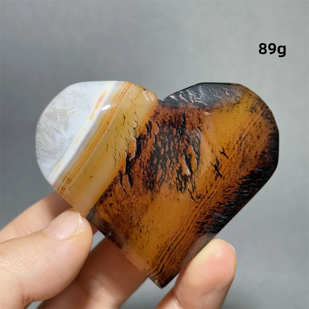 Red Black Striped Agate Heart-ToShay.org
