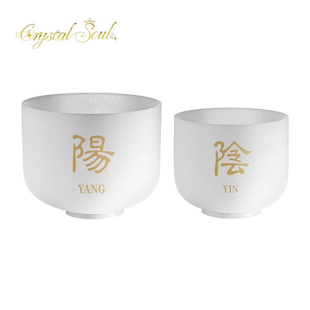 Crystal Soul Customized Yin Yang Crystal Singing Bowl Sound Healing Crystal Bowl 12-14 Inch-ToShay.org