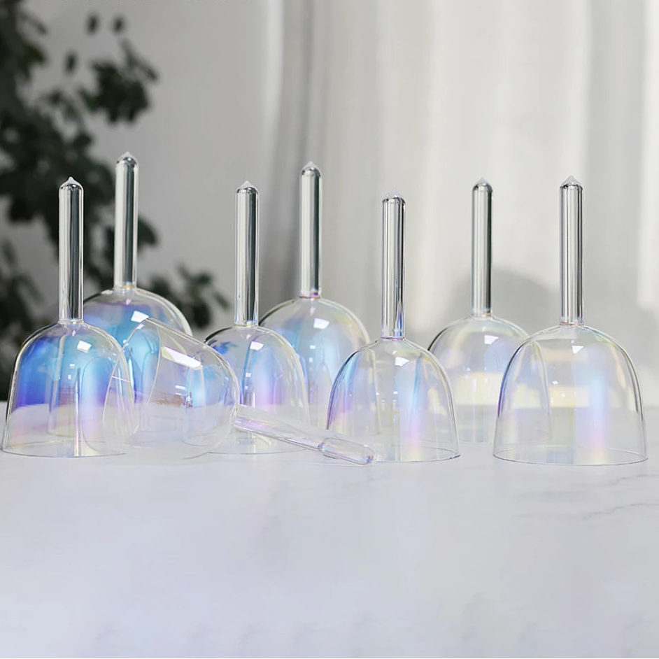 5 Octave Alchemy Handle Crystal Singing Bowls Colorful Handmade 8 Tone Yoga Meditation Bowl Decompression Percussion Instrument-ToShay.org