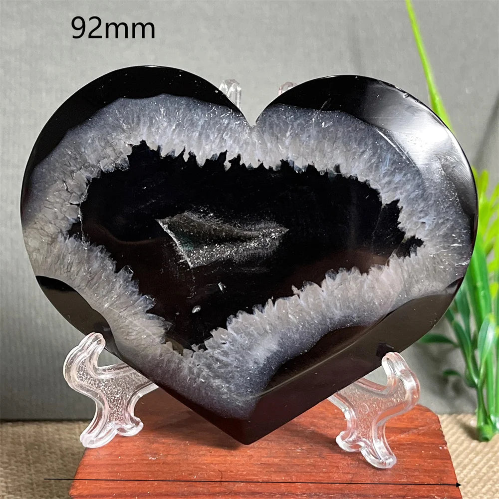 Black Agate Cluster Heart-ToShay.org