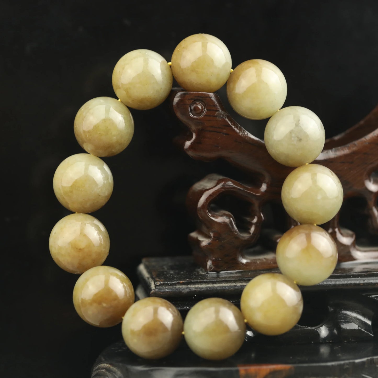 Green Jade Walnut Bead Bracelet-ToShay.org