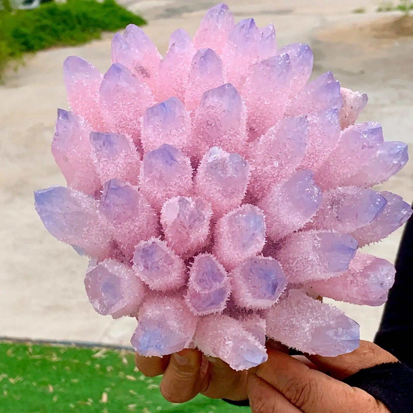 Pink Blue Phantom Crystal Cluster-ToShay.org