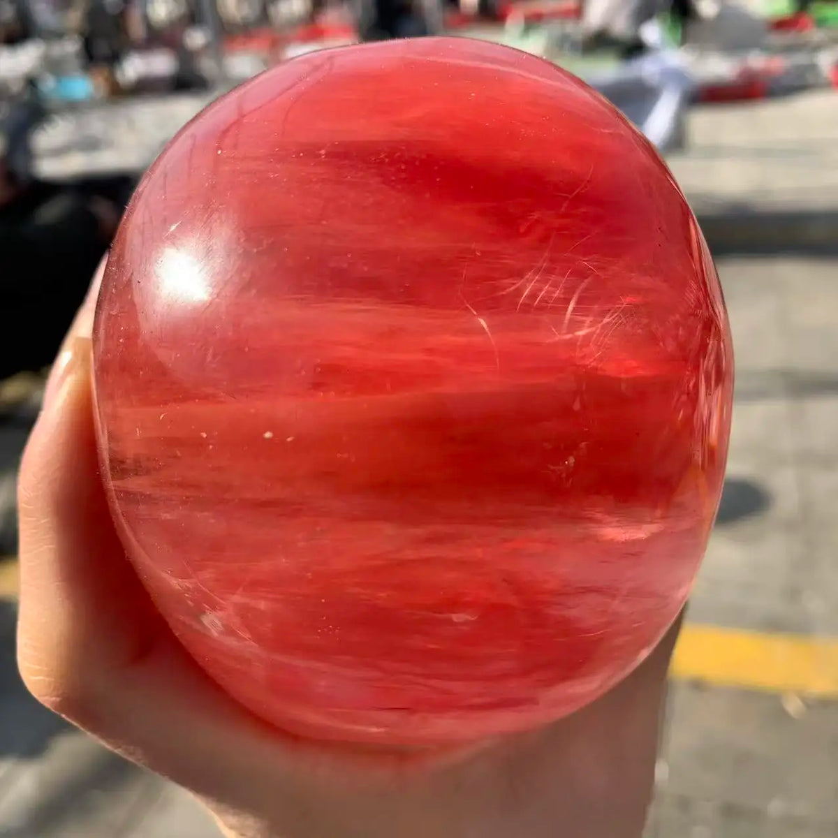 Red Watermelon Crystal Skull-ToShay.org