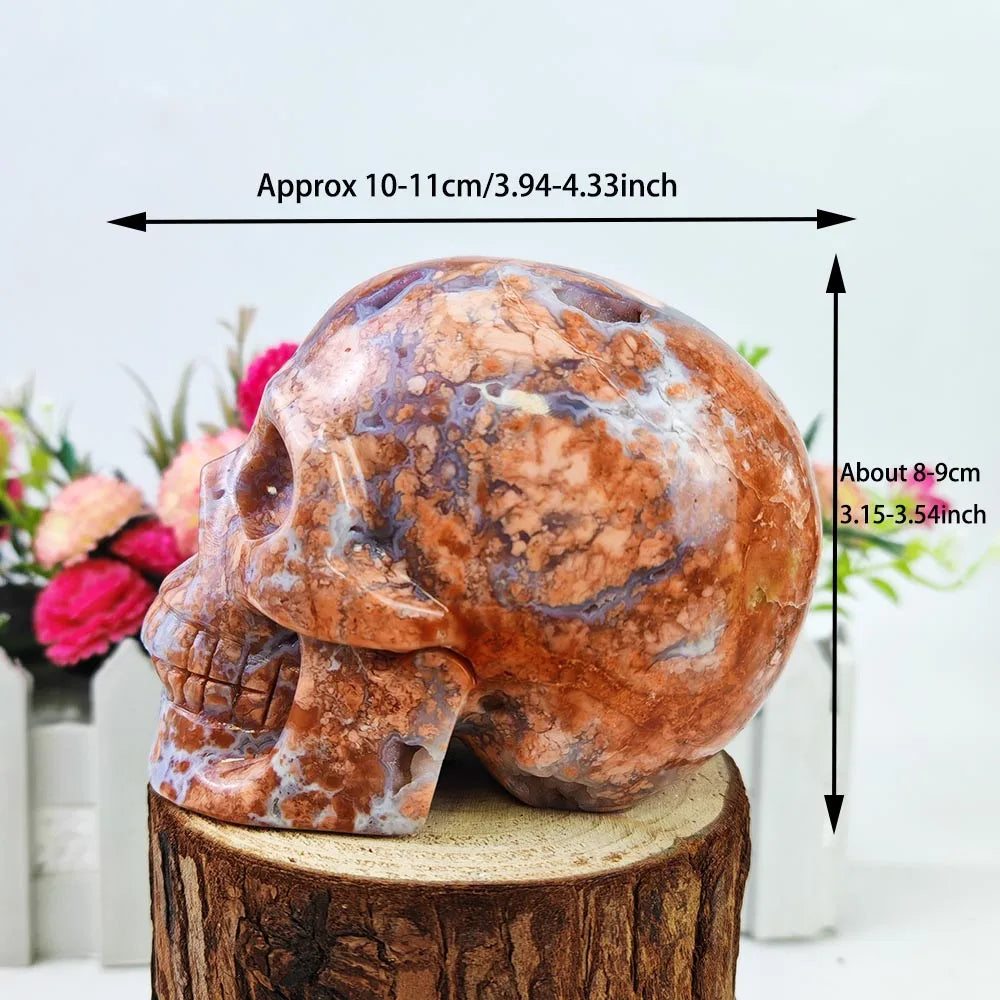 Red Petal Agate Skull-ToShay.org