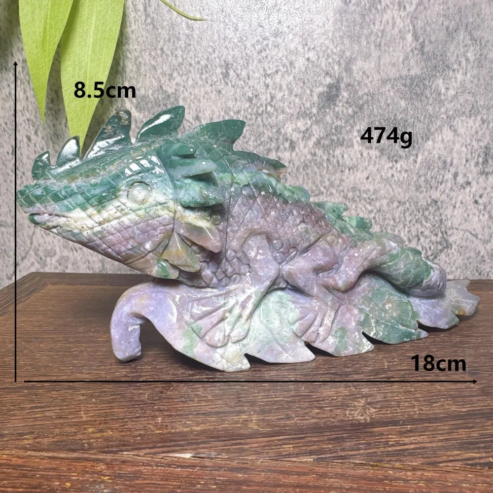 Green Moss Agate Druzy Lizard-ToShay.org