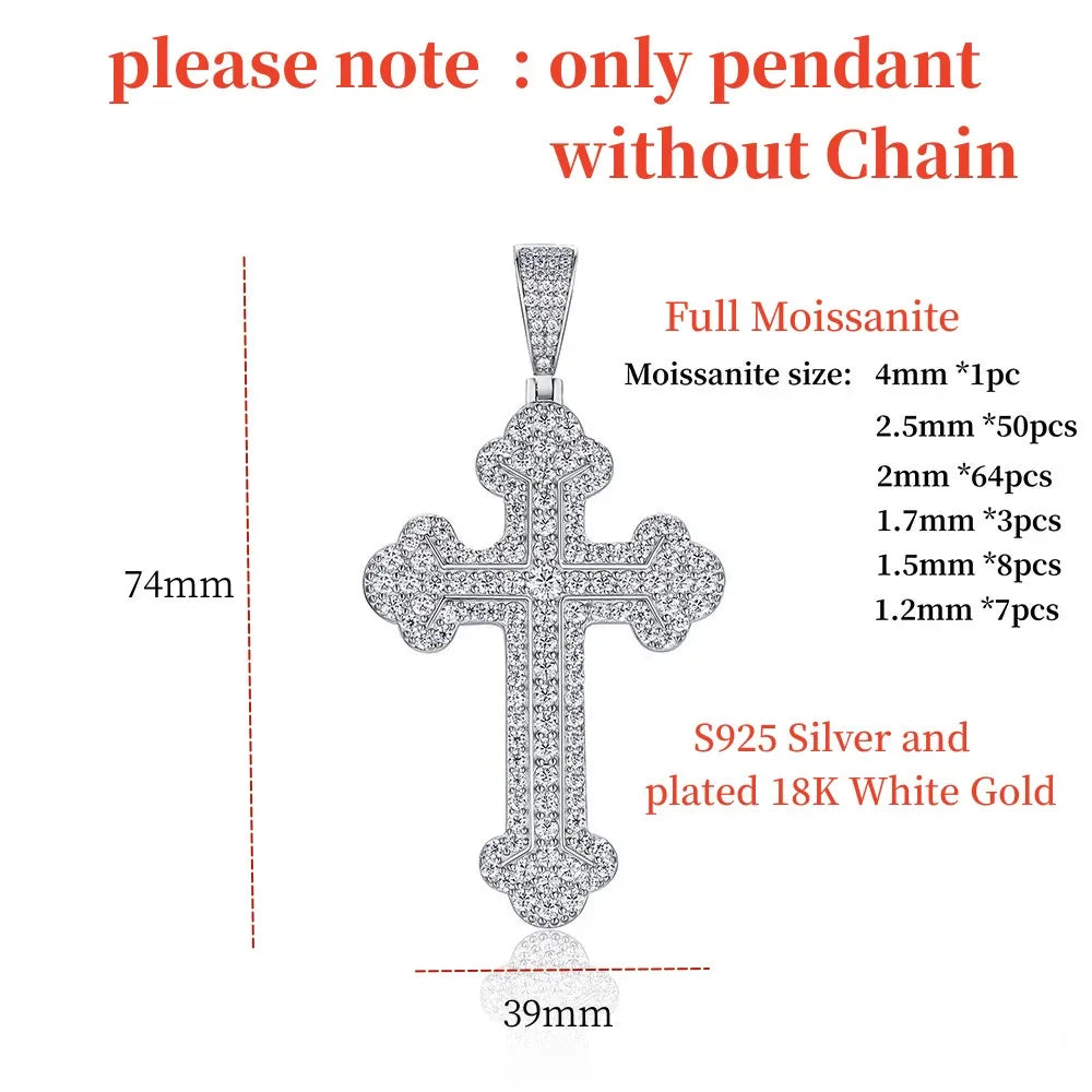Silver Diamond Cross Pendant-ToShay.org