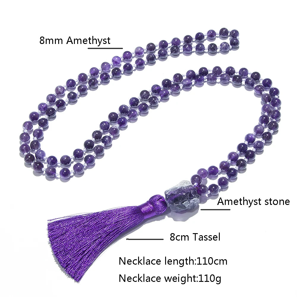 Purple Amethyst Mala Beads-ToShay.org