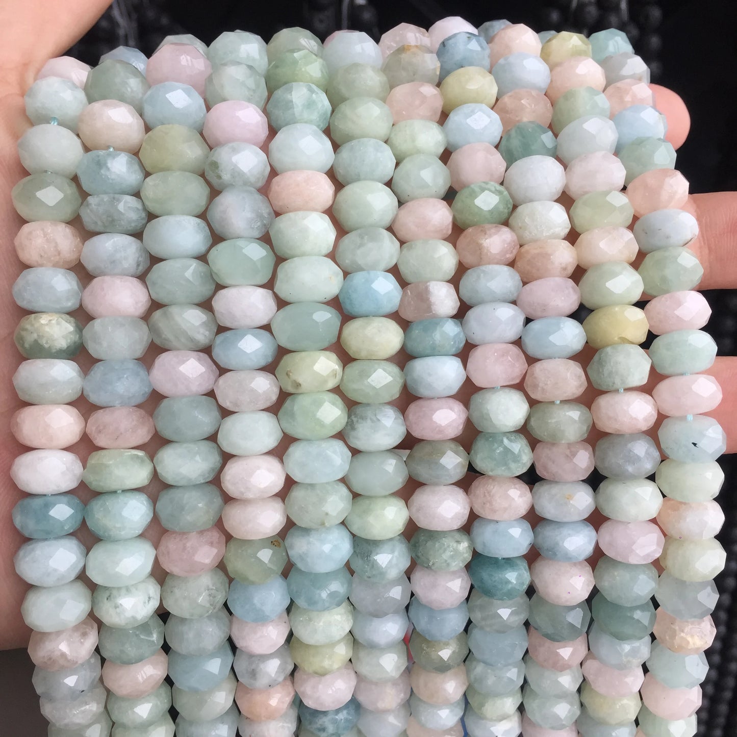 Blue Morganite Rondelle Beads-ToShay.org