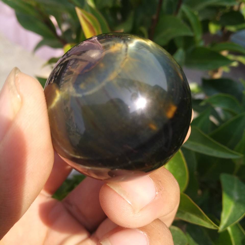 Gold Blue Tiger Eye Ball-ToShay.org